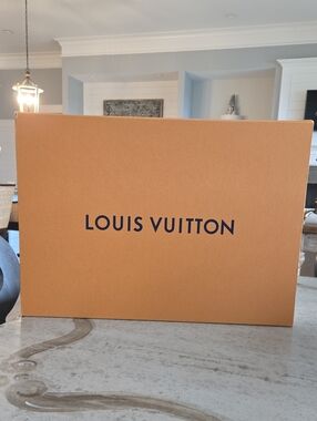 Louis Vuitton Orange Box with Black Logo, 22.5" x 16" x 5.5"